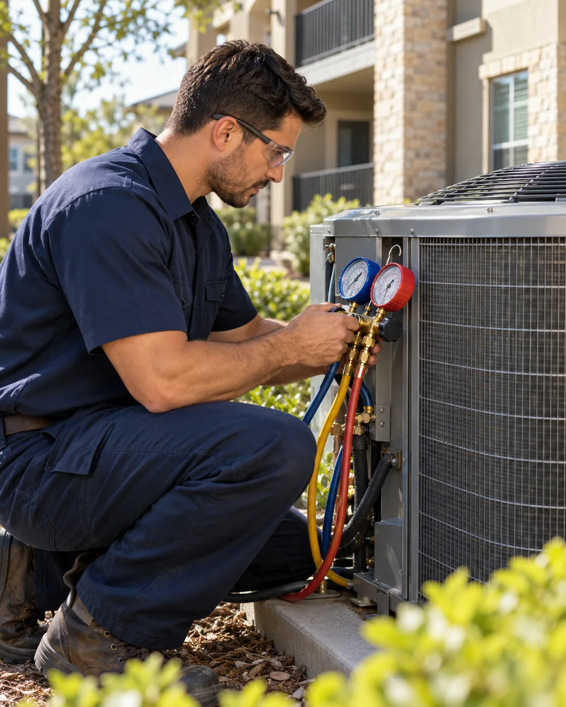 Illustrative property hvac services service scene